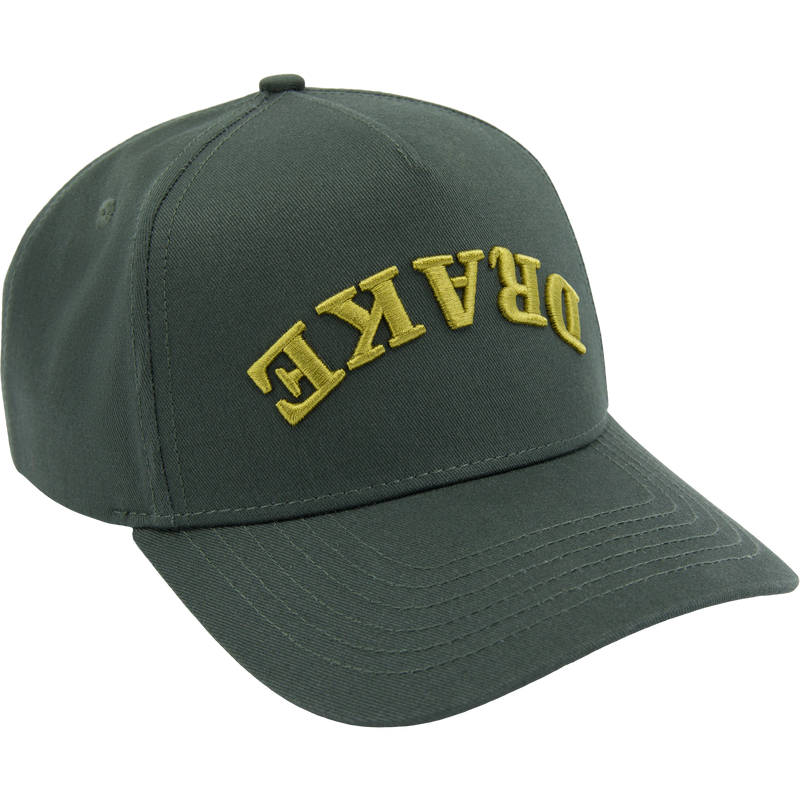 Drake X Lost Hat Easy 5 Panel Cap with curved bill and DAKAR embroidery, featuring a snapback and mid-crown design for stylish comfort.