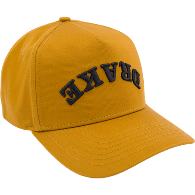 Drake X Lost Hat Easy 5 Panel Cap with DRAKE embroidery, featuring a curved bill and snapback closure, ideal for stylish outdoor or casual wear.