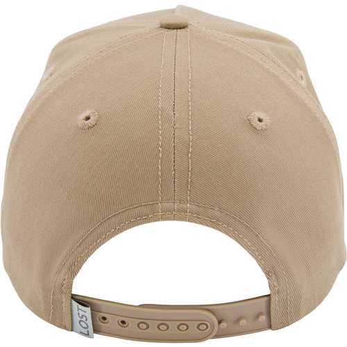 Drake X Lost Hat Easy 5 Panel Cap with stitched panels, ventilation eyelets, and adjustable snapback, offering style and comfort with its mid-crown, curved bill design.