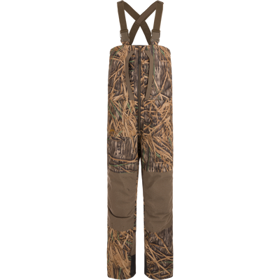 BMF Uninsulated Pit Bib: Camouflage hunting waders with adjustable suspenders, reinforced knee panels, and YKK™ zippers, designed for durability and performance in harsh conditions.