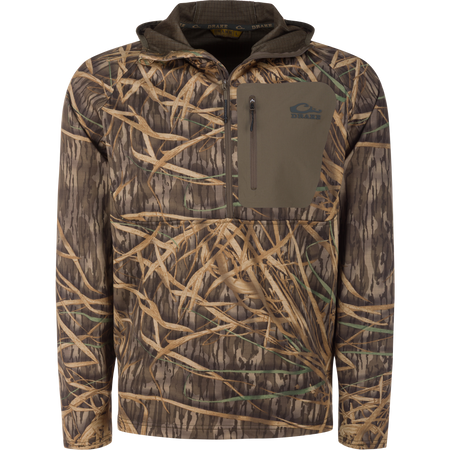 Drake Waterfowl Grid Fleece Half Zip Hoodie