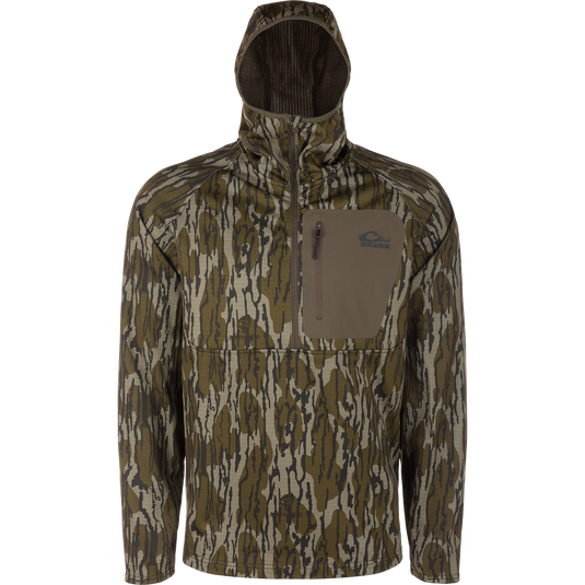 Drake Waterfowl Grid Fleece Half Zip Hoodie Drake Waterfowl Grid Fleece Half Zip Hoodie