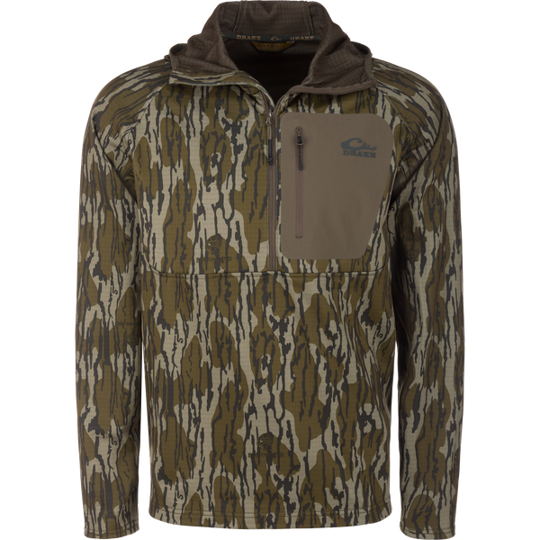 Drake Waterfowl Grid Fleece Half Zip Hoodie