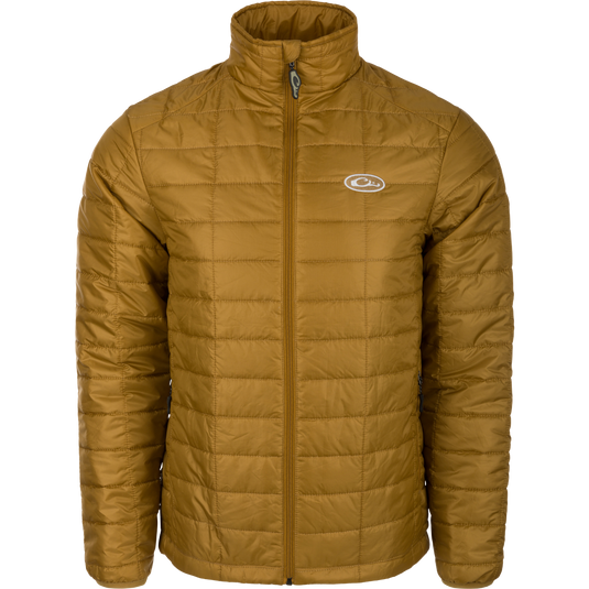 MST Synthetic Down Packable Jacket - A versatile, lightweight jacket with synthetic down insulation. Water-repellent and packable, perfect for outdoor activities. Features zippered pockets, drawstring waist, and elastic cuffs.