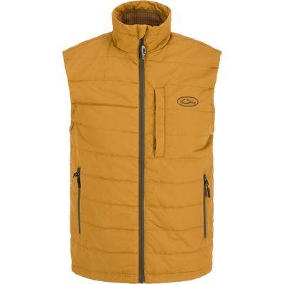 MST Synthetic Down Pack Vest, lightweight and packable, featuring a durable baffle design, ideal for versatile outdoor activities with stowable pocket and adjustable waist.