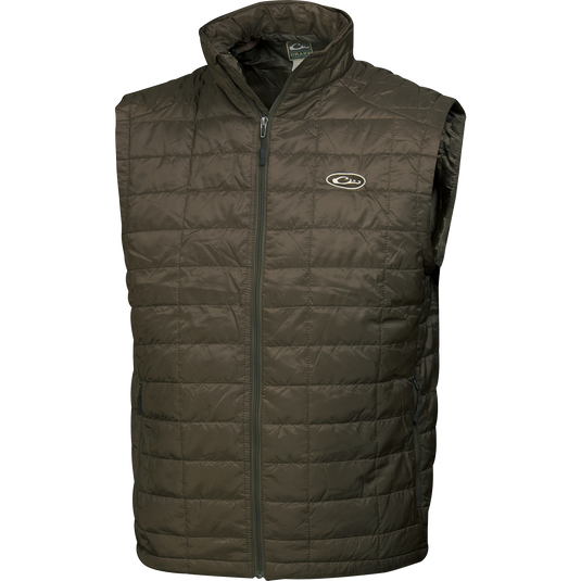 MST Synthetic Down 2-Tone Packable Vest - Lightweight and warm, this water-repellent vest features synthetic down insulation and zippered slash pockets. Perfect for outdoor adventures.