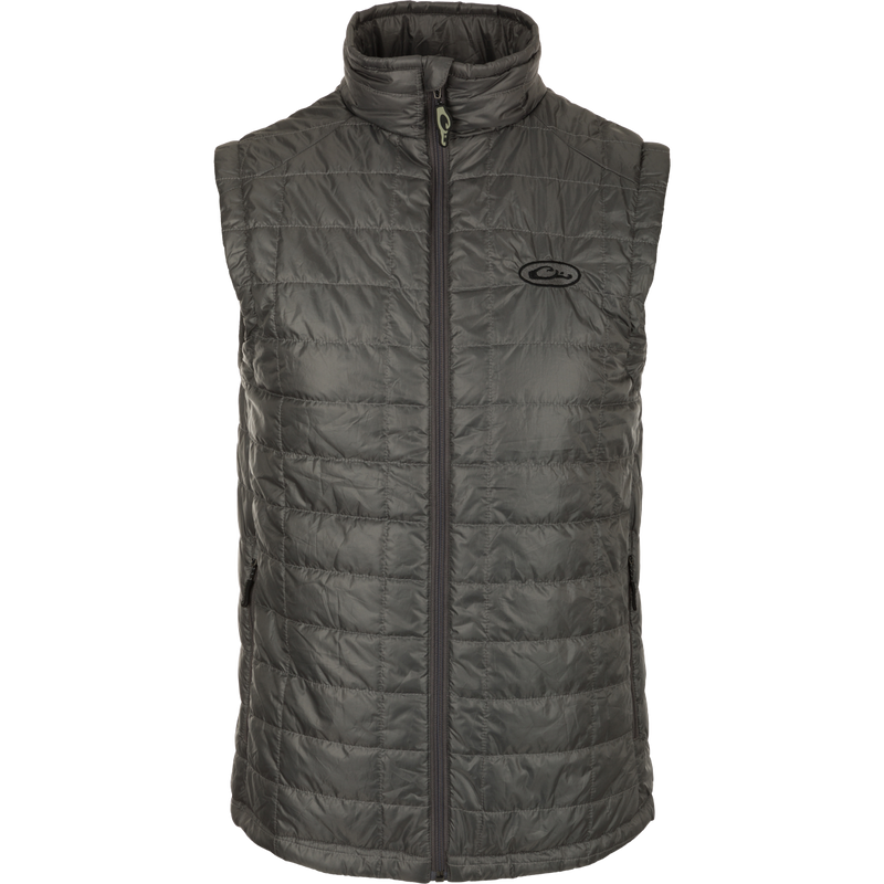 Synthetic Down Pac-Vest: A versatile vest with a water-repellent finish, zippered pockets, and a drawcord waist for outdoor adventures.