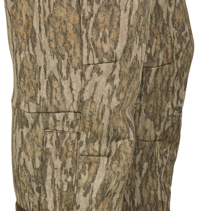 MST Ultimate Wader Pants - Old School: Camouflage pants with adjustable ankle fit for wearing under waders or as casual pants for hunting.