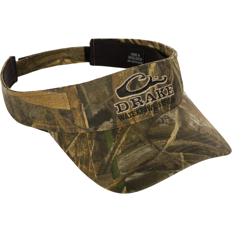A low-profile Drake Logo Visor with embroidered logo and velcro back closure. Made of 100% cotton or 100% polyester. Final Sale.