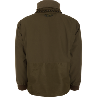 A must-have for hardcore hunters, the MST Waterproof Fleece-Lined 1/4 Zip Jacket from Drake Waterfowl. Waterproof, windproof, and breathable with adjustable cuffs and multiple pockets for storage and comfort.