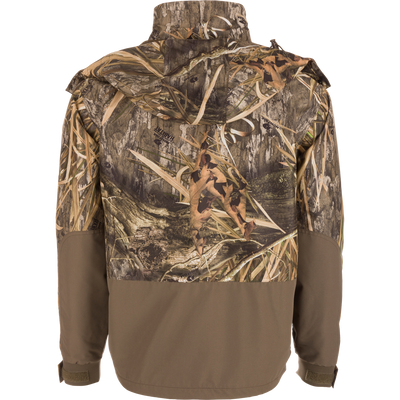 EST Heat-Escape Full Zip 2.0 hunting jacket with camouflage design, Heat-Escape vents, Magnattach pocket, and adjustable features for outdoor activities.