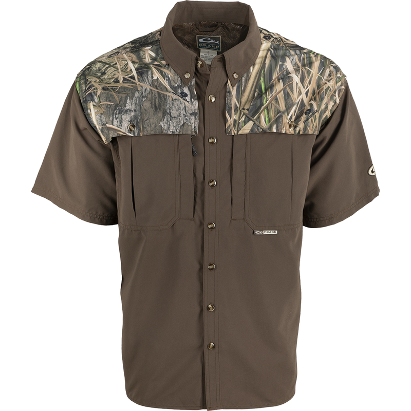 Drake Waterfowl Short Sleeve Camo Vented Wingshooter's Shirt Drake Waterfowl Short Sleeve Camo Vented Wingshooter's Shirt
