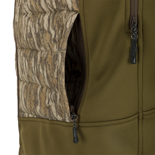A close-up of the G3 Flex 3-in-1 Waterfowler's Jacket, showcasing its versatile design and functional features.
