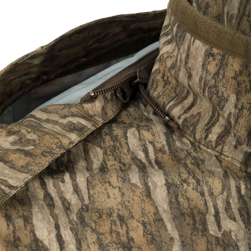 A close-up of the G3 Flex 3-in-1 Waterfowler's Jacket, showcasing its technical features and versatility for hunting.
