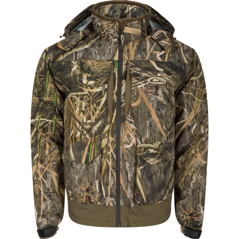 A versatile G3 Flex 3-in-1 Waterfowler's Jacket with removable insulated liner. Perfect for hunting in various conditions.