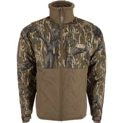 LST Guardian Flex Double Down Eqwader Full Zip Jacket showcasing its camouflage pattern and durable design, ideal for challenging outdoor conditions.