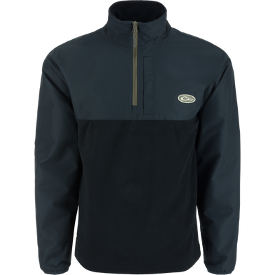 MST Quarter Zip Refuge Eqwader Jacket featuring a patented waterproof and breathable design with a zipper, showcased with advanced comfort features for waterfowl hunting.