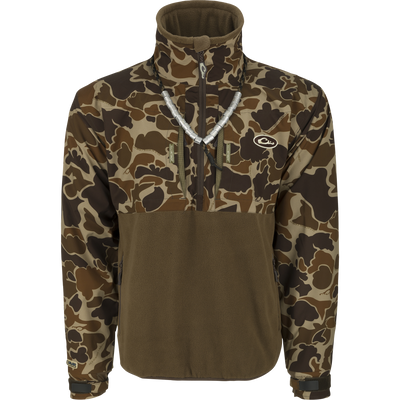 MST Guardian Flex Fleece Eqwader Quarter Zip Jacket, featuring Guardian Flex fabric on upper body and 350-gram fleece lower body, ideal for outdoor protection and breathability.