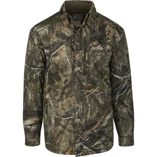 MST Fleece-Lined Guardian Flex Jac-Shirt: A camouflaged jacket with plenty of pocket storage for calls, phones, and essentials. Waterproof and breathable.
