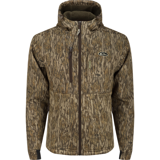MST Hole Shot Hooded Windproof Eqwader Full Zip Jacket Mossy Oak Bottomland 3XLarge