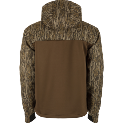 MST Full Zip Hole Shot Hooded Windproof Two-Tone Eqwader Jacket: a jacket with a hood, close-up of fabric.