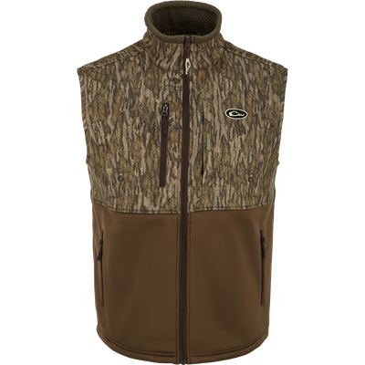 MST Hole Shot Two-Tone Eqwader Vest with sherpa lining, high handwarmer pockets, zippered slash pockets, and adjustable waist, ideal for mid-to-late season weather.