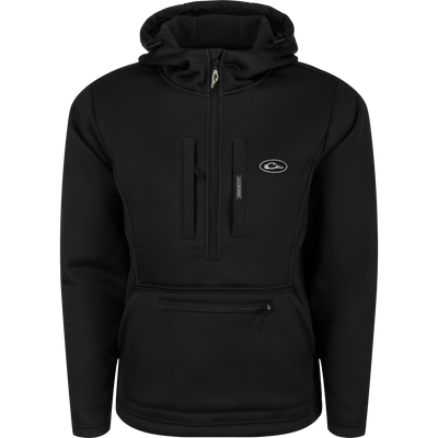 Ultimate Wader Quarter Zip Hoodie with zipper, high hand-warmer pockets, and Sherpa-lined fabric for warmth and comfort. Ideal for layering or mid-season wear.