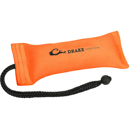 Orange Large Firehose Bumper at Drake Waterfowl. Durable 100% polyester fabric, cork-filled, and easy to throw. 