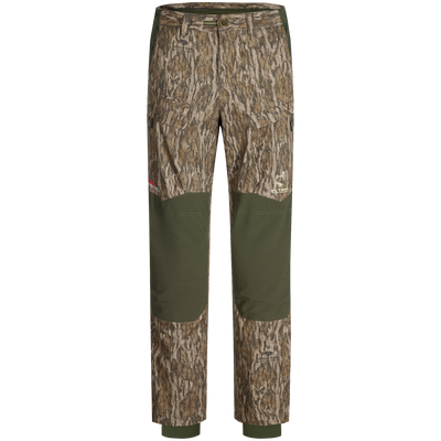 Early Bird Turkey Pant with Insect Repellent, featuring camouflage design, stretch waistband, cargo pockets, and reinforced knees, ideal for enhanced mobility and protection while hunting.
