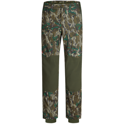 Early Bird Turkey Pant with Insect Repellent featuring a camouflage pattern, designed for mobility and protection in hunting environments.