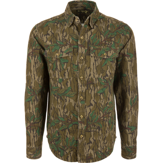 Throwback 80 Button Down Field Shirt featuring a camouflage pattern ...