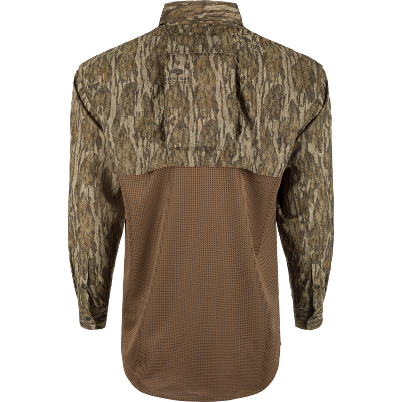 A technical hunting shirt with a mesh back panel and spine pad for comfort. Lightweight and breathable, perfect for turkey hunting.