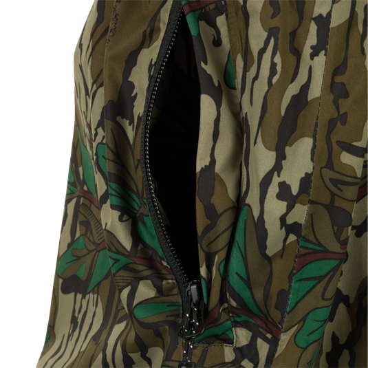 Ultralight Packable Rain Pant with a zipper on a jacket, close-up of fabric, and pattern. Waterproof, windproof & breathable.