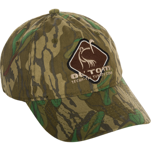 Camo Cotton Ol' Tom Diamond Logo Cap features a turkey-themed patch, camo pattern, and adjustable hook & loop closure. Price tag shows $19.99.