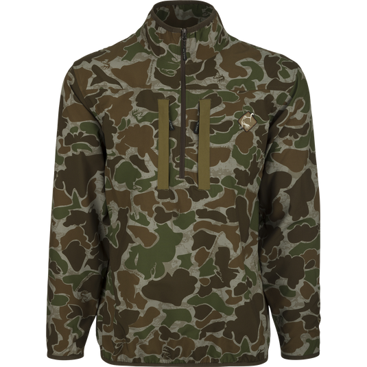 Mens Tactical Quarter Zip Camo Shirt Slim Fit With Zipper Breathable Abrasion-Resistant Forearms Utility Sleeves main image 0