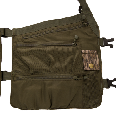Time & Motion™ Gunslinger Turkey Vest with adjustable black straps and multiple pockets, designed for efficient gear organization and weight distribution.