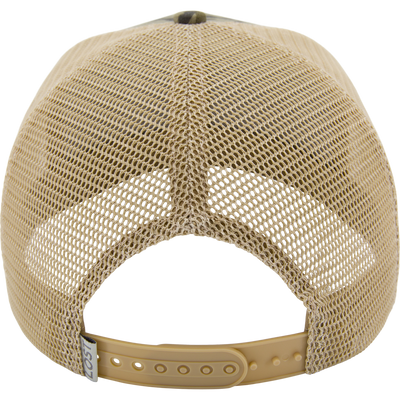 Close-up of the LOST Hat X Ol Tom Slate Cap's back, highlighting the mesh panel and adjustable snapback, showcasing its durable, breathable design.