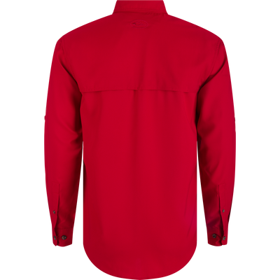 Alabama Frat Dobby Long Sleeve Shirt with hidden collar, vented back, and adjustable sleeves.