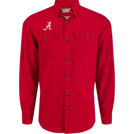 20471120　長袖シャツ　レッド　Ｓサイズ Alabama Frat Dobby Long Sleeve Shirt – Drake Waterfowl