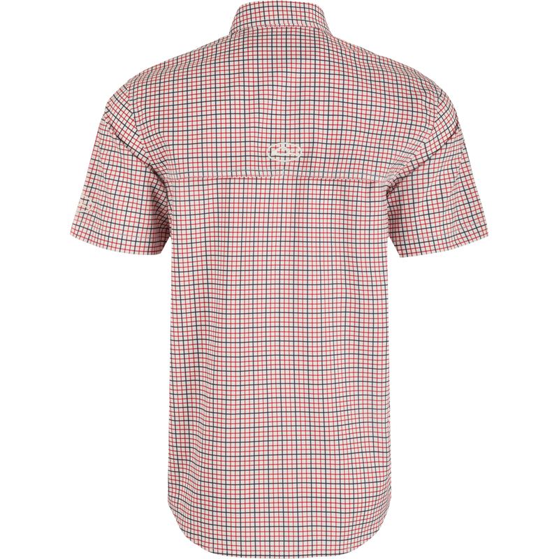 Arkansas Frat Tattersall Shirt with hidden collar, vented back, and chest pockets. Lightweight, stretchy, and quick-drying fabric.