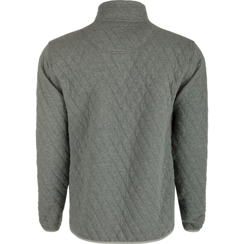 Auburn Delta Quilted 1/4 Snap Sweatshirt - A midweight, brushed cotton sweatshirt with diamond quilting and elastic cuffs.