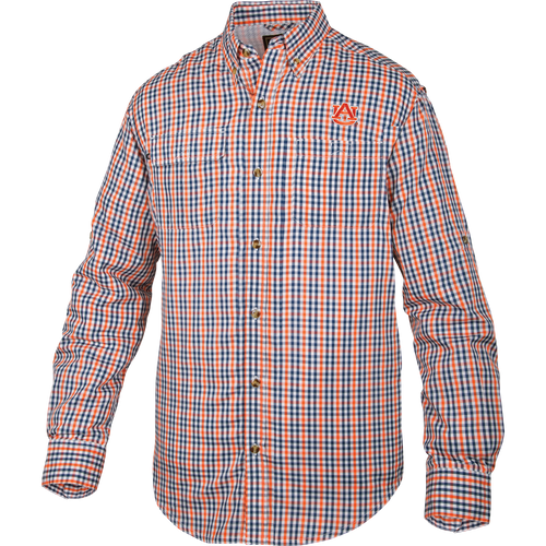 auburn dress shirts Auburn University Light Blue Gingham Leeward Dress Shirt