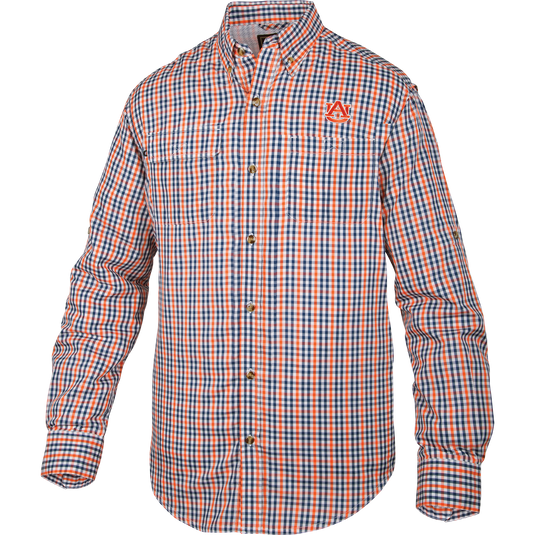 Drake Waterfowl Auburn Gingham Plaid Wingshooter Shirt