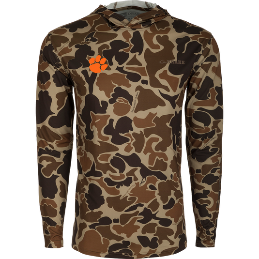 Clemson Performance Long Sleeve Camo Hoodie Drake Waterfowl