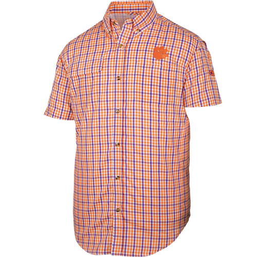 Clemson Gingham Plaid Wingshooter's Shirt S/S