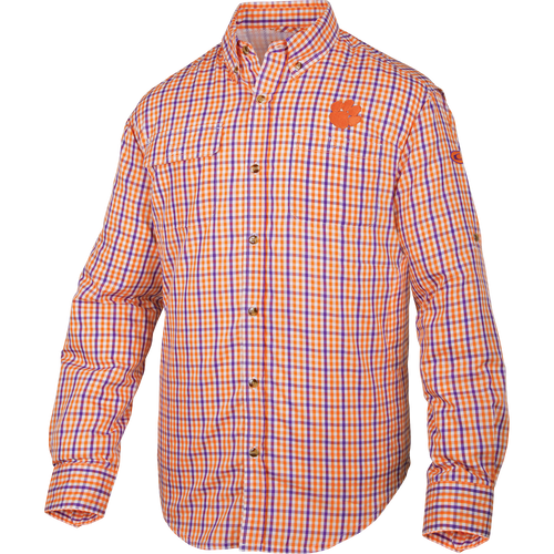 Clemson Gingham Plaid Wingshooter's Shirt L/S