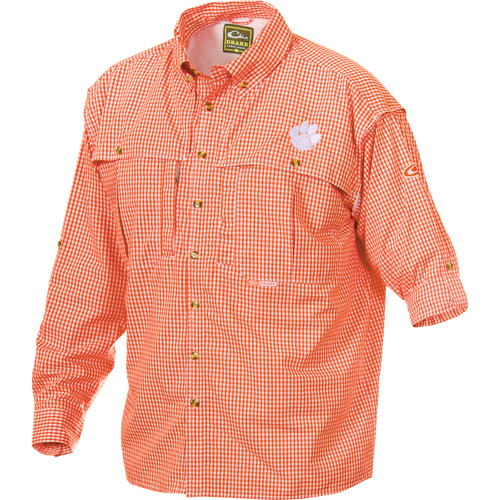 Clemson Plaid Wingshooter's Shirt Long Sleeve