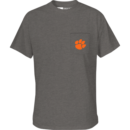 Clemson Drake Lab T-Shirt with school logo pocket on the front.