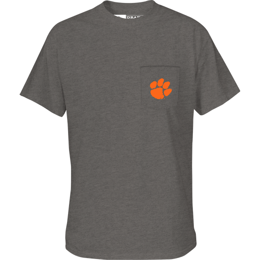 Clemson Drake Lab T-Shirt with school logo pocket on the front.