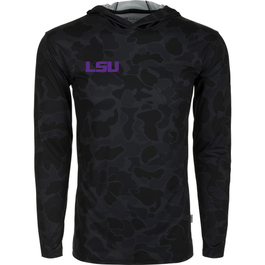 Drake LSU Performance Long Sleeve Camo Hoodie